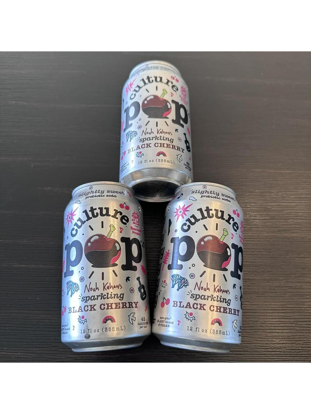 Culture Pop Noah Kahan Black Cherry Probiotic Soda 3 Pack Sealed